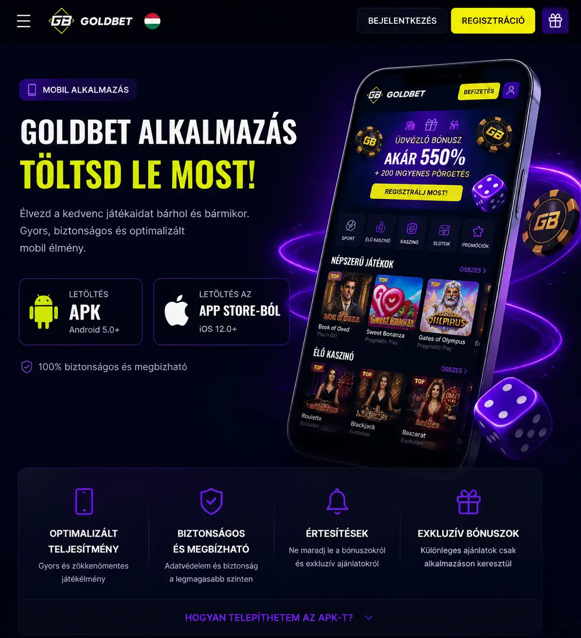 Goldbet Android APK letöltési oldal — mobilalkalmazás letöltése